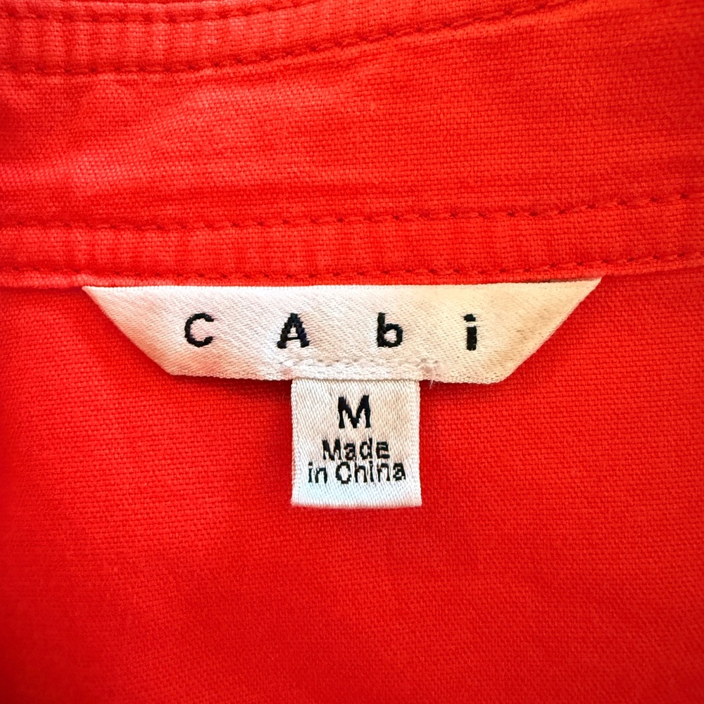 CAbi EUC # 727 Coral Taylor Utility Jacket with Ruffle Detail in Back - Picture 6 of 7